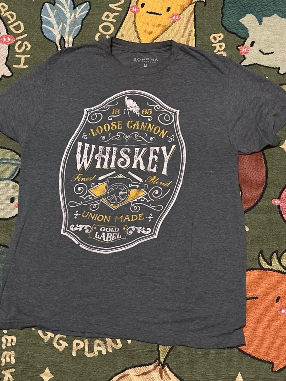 Sonoma Charcoal Graphic 'Loose Cannon Whiskey' Short Sleeve Tee